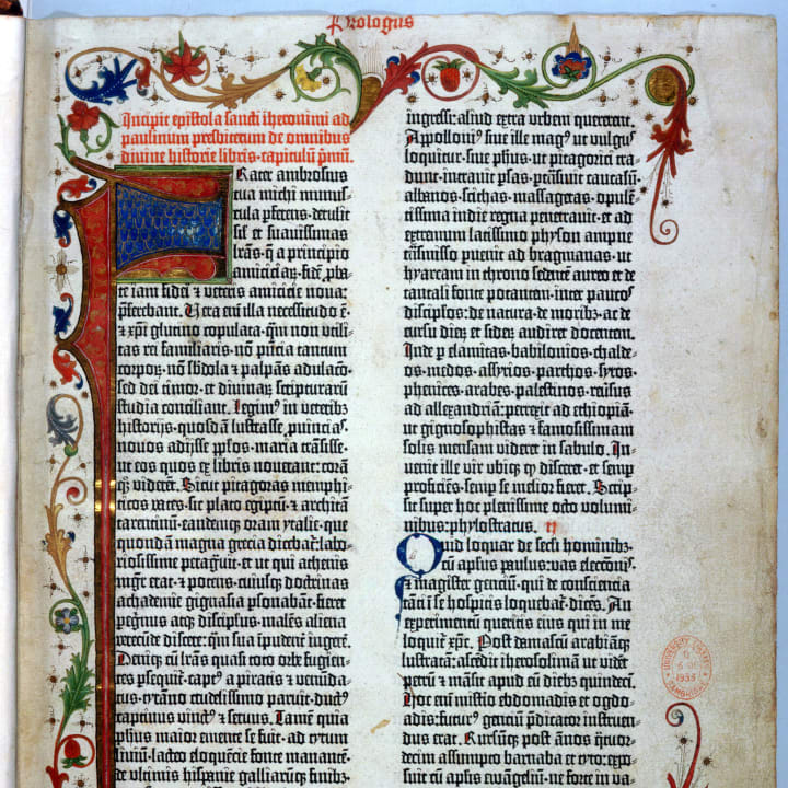 Page from a Gutenberg Bible, 1455. Artist: Johannes Gutenberg